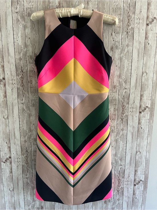 J. Crew Dresses & Skirts - J. Crew Collection Pop Multicolor Chevron Mini Dress in Pink, Yellow, Green 2